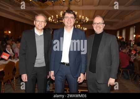 Bernhard Stiedl DGB Vorsitzender Bayern Florian von Brunn MDL Markus Rinderspacher SPD MDL. München 06.01.2024 Hofbräukeller SPD Dreikoenigstreff München *** Bernhard Stiedl DGB Vorsitzender Bayern Florian von Brunn MDL Markus Rinderspacher SPD MDL München 06 01 2024 Hofbräukeller SPD Dreikoenigstreff München Stockfoto