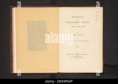 Bombay and Western India : eine Serie von Streunpapieren, James Douglas, 1893 Buch London Paper. Leder. Pappe. Leinen- (Material-)Druck/Photolithographie/Moiré-Marmor-Papier Stockfoto