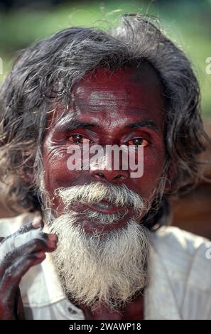 Kerala Indien Reisender Mann Porträt Stockfoto