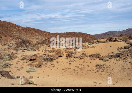 Minas de San Jose Wüstenlandschaft im Teide Nationalpark Teneriffa, Spanien Stockfoto