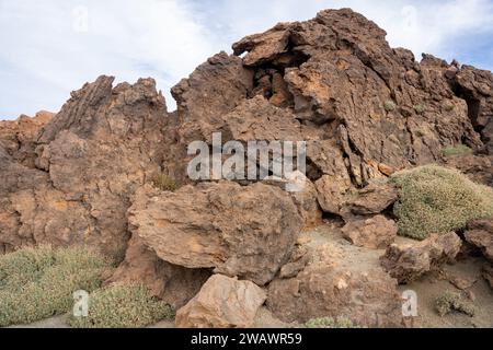 Minas de San Jose Wüstenlandschaft und Felsformationen im Teide Nationalpark Teneriffa, Spanien Stockfoto