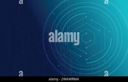 Abstrakte Linien, Sechsecke und Punkte, die Hintergrund mit technischem Thema verbinden. EPS. Vektorkonstruktion. Stock Vektor