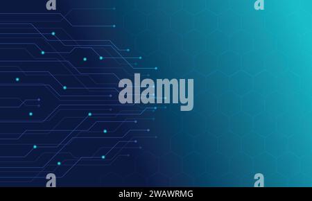 Abstrakte Linien, Sechsecke und Punkte, die Hintergrund mit technischem Thema verbinden. EPS. Vektorkonstruktion. Stock Vektor