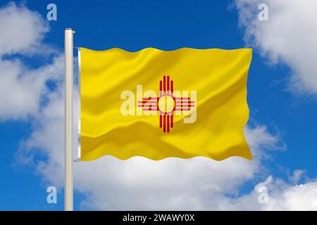 Die Flagge von New Mexico, Studio Stockfoto