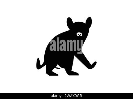 Buschhund minimales Design mit Illustration Stock Vektor