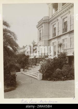 Der Eingang zum Garten des Hauses Villa Louise in Menton, ca. 1886 - ca. 1896 Foto Frankreich fotografische Unterstützung. Pappe mit Albumendruck Kin Stockfoto