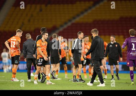 Brisbane, Australien. Januar 2024. Das Finale der Isuzu Ute Ist Ein Spiel der Liga zwischen Brisbane Roar FC und Sydney FC im Suncorp Stadium Stockfoto