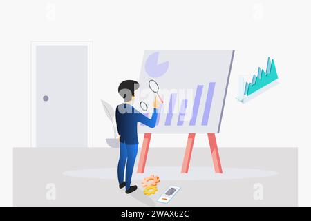 Datenanalyse Konzept Illustrationsvektor Stock Vektor