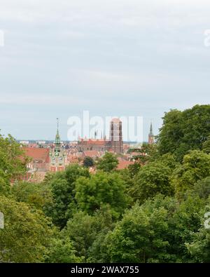 Blick auf die Hauptstadt vom Gradowa-Hügel mit Blick auf die Marienkirche, Danzig, Polen, Europa, EU Stockfoto