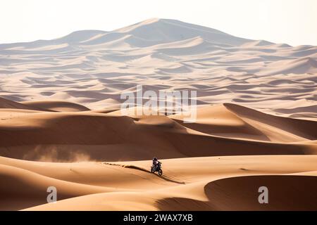 14 BÜHLER Sebastian (ger), Hero Motorsports Team Rally, Hero, Motul, Moto, FIM W2RC, Aktion während der zweiten Etappe der Dakar 2024 am 7. Januar 2024 zwischen Al Henakiyah und Al Duwadimi, Saudi-Arabien Stockfoto