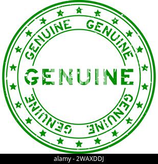 Grunge grün echt Wort rund Gummi Siegel Stempel auf weiß Hintergrund Stock Vektor