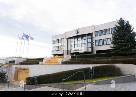 Nationalrat der Slowakischen Republik berühmtes historisches Gebäude und Wahrzeichen in Bratislava. Stockfoto