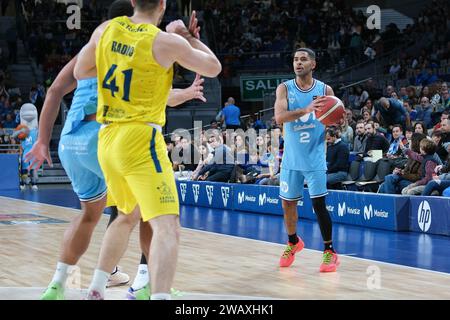 Spieler von Movistar Estudiantes im Spiel leb Oro zwischen Movistar Estudiantes und Club Ourense im Wizink Center. Madrid Januar Stockfoto