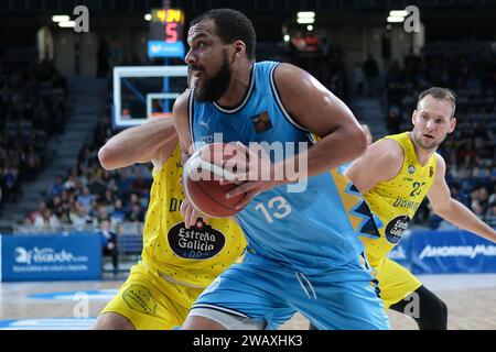 Spieler von Movistar Estudiantes im Spiel leb Oro zwischen Movistar Estudiantes und Club Ourense im Wizink Center. Madrid Januar Stockfoto