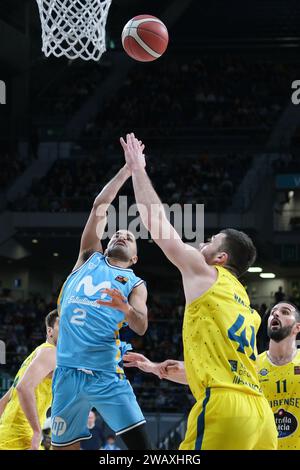 Spieler von Movistar Estudiantes im Spiel leb Oro zwischen Movistar Estudiantes und Club Ourense im Wizink Center. Madrid Januar Stockfoto