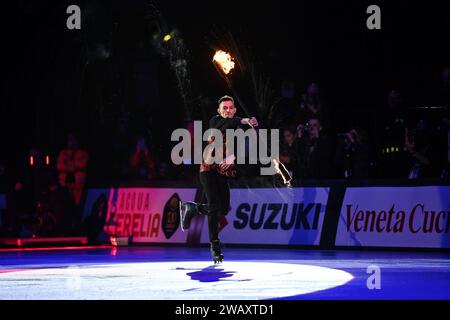 Bologna, Italien. Januar 2024. Clement Pinel trat 2024 Bol on Ice auf - Plushenko and Friends, Eislaufwettbewerb in Bologna, Italien, 06. Januar 2024 Credit: Independent Photo Agency/Alamy Live News Stockfoto