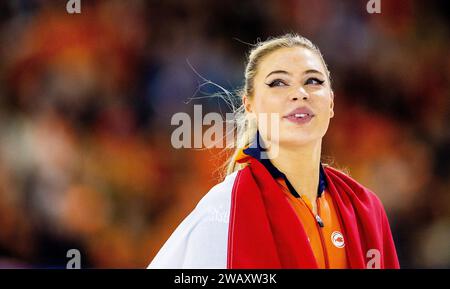 HEERENVEEN - Jutta Leerdam im Einsatz auf den 1000 Metern bei der