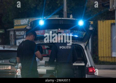 die österreichische Polizei ist wie alle anderen Polizeisymbole und -Zeichen der österreichischen Polizei Stockfoto