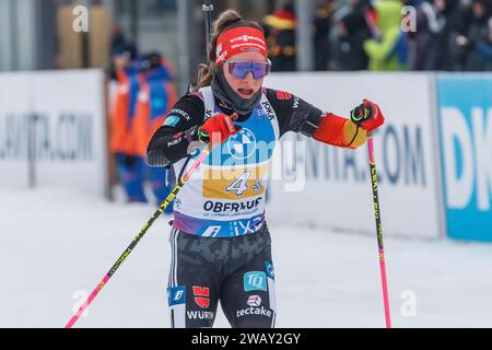 Oberhof, Deutschland. Januar 2024. Sophia Schneider (Deutschland), 07.01.2024, Oberhof (Deutschland), IBU World Cup Biathlon Oberhof 2024 Credit: dpa/Alamy Live News Stockfoto