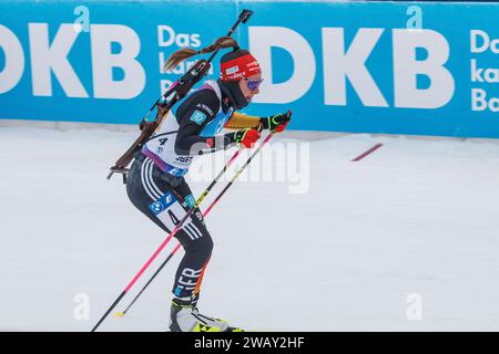 Oberhof, Deutschland. Januar 2024. Sophia Schneider (Deutschland), 07.01.2024, Oberhof (Deutschland), IBU World Cup Biathlon Oberhof 2024 Credit: dpa/Alamy Live News Stockfoto