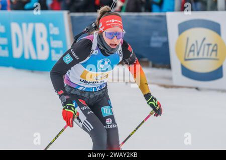 Oberhof, Deutschland. Januar 2024. Sophia Schneider (Deutschland), 07.01.2024, Oberhof (Deutschland), IBU World Cup Biathlon Oberhof 2024 Credit: dpa/Alamy Live News Stockfoto