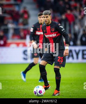 Leverkusen, Deutschland. Januar 2024. Exequiel Palacios (Leverkusen) Bayer Leverkusen - FC Venedig 07.01.2024 Copyright (nur für journalistische Zwec Stockfoto