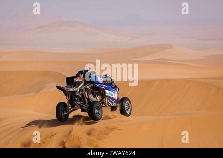 309 CASALE Ignacio (chl), LEON Alvaro (chl), X-RAID Yamaha Supported Team, Yamaha X-RAID YXZ 1000 R Turbo, FIA Challenger, Action während der dritten Etappe der Dakar 2024 am 8. Januar 2024 zwischen Al Duwadimi und Al Salamiya, Saudi Arabien Stockfoto