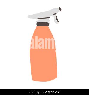 Gartensprüher Vektor-Farb-Symbol isoliert. Vektorillustration in handgezeichnetem Stil. Rosafarbenes Sprühgerät. Stock Vektor