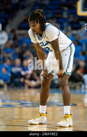 Während eines NCAA-Basketballspiels am Samstag, den 6. Januar 2024, im Pauley Pavilion, in Westwood, CA. Die Golden Bears besiegten die Bruins 66–57. (Jon Endow/ Stockfoto