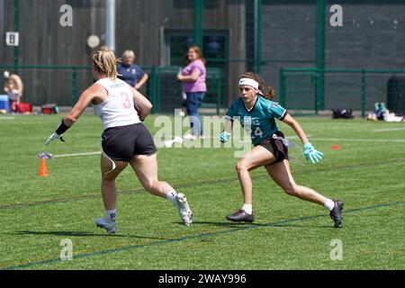 Coventry Cougars V Chichester Sharks - weibliche lag-Football-Spielerinnen Stockfoto