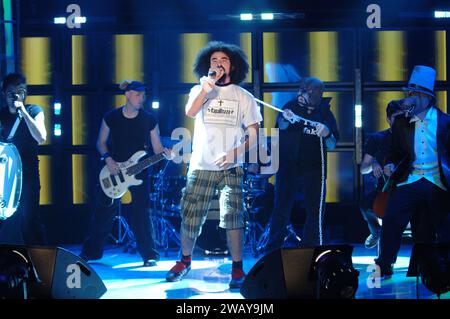 Mailand Italien 07.06.2006: Caparezza, italienischer Sänger, während der musikalischen Fernsehsendung „CD Live“ Stockfoto