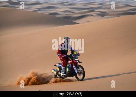 09 BRABEC Ricky (usa), Monster Energy Honda Team, Honda, Moto, FIM W2RC, Action während der zweiten Etappe der Dakar 2024 am 7. Januar 2024 zwischen Al Henakiyah und Al Duwadimi, Saudi Arabien Stockfoto