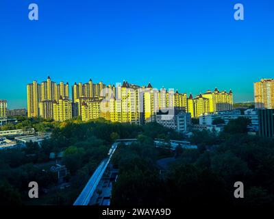 Peking, China, Weitwinkel, Ansicht, Wohnkomplex im Stadtbild, Wohnprojekt Stockfoto