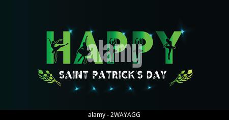 Hintergrundbilder und Hintergründe zum Happy Saint Patrick's Day können Sie herunterladen und auf Ihrem Smartphone, Tablet oder Computer verwenden. Stock Vektor