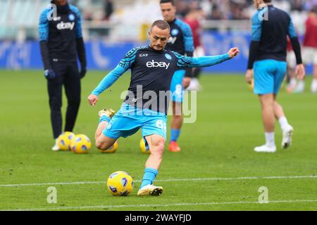 Stanislav Lobotka vom SSC Napoli während des Spiels der Serie A zwischen dem FC Turin und dem SSC Napoli am 7. Januar 2024 im Olympischen Stadion Grande Torino in Tur Stockfoto