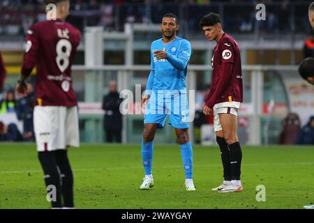 Juan Jesus vom SSC Napoli während des Spiels der Serie A zwischen dem FC Turin und dem SSC Napoli am 7. Januar 2024 im Olympischen Stadion Grande Torino in Turin, Italien Stockfoto