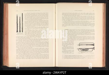 Trompete, anonym, um 1891 - in oder vor 1895 photomechanischer Druck Prager Papierhorn, Trompete, Kornett, Posaune, Tuba Stockfoto