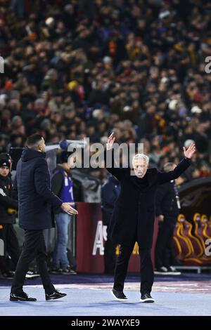 Rom, Italie. Januar 2024. Jose' Mourinho Cheftrainer von Roma reagiert während des italienischen Meisterschaftsspiels Serie A zwischen AS Roma und Atalanta BC am 7. Januar 2024 im Stadio Olimpico in Rom, Italien - Foto Federico Proietti/DPPI Credit: DPPI Media/Alamy Live News Stockfoto