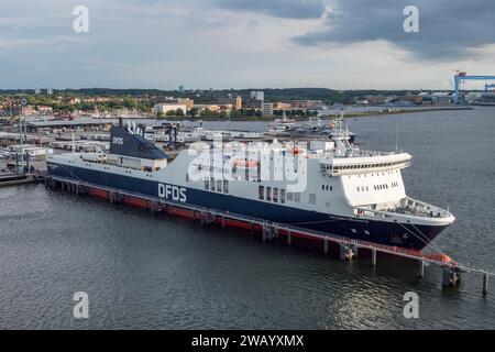 Der DFDS Victoria Seaways lag in Kiel. Stockfoto