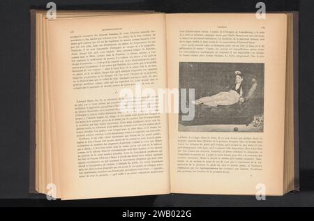 Fotoproduktion eines Gemäldes einer jungen Frau in einem spanischen Kostüm auf einem Sofa von Edouard Manet, Anonym, nach Edouard Manet, um 1883 - in oder vor 1893 photomechanischen Druck Frankreich Papiercouch, Sofa, Sofa Stockfoto