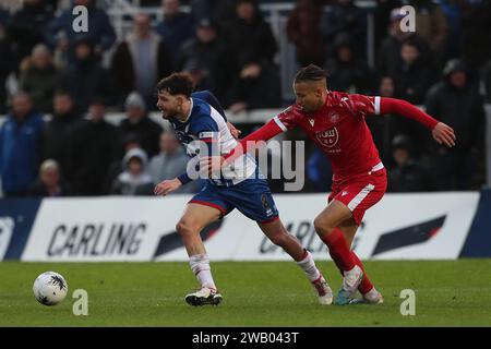 Hartlepool United kämpft mit Seydil Toure in Oxford City während des Vanarama National League-Spiels zwischen Hartlepool United und Oxford City im Victoria Park, Hartlepool, am Samstag, den 6. Januar 2024. (Foto: Mark Fletcher | MI News) Credit: MI News & Sport /Alamy Live News Stockfoto