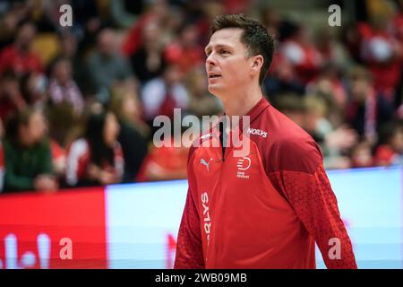 Odense, Dänemark. Januar 2024. Hans Lindberg aus Dänemark war 2024 beim Spiel der Norlys Golden League zwischen Dänemark und den Niederlanden in der Royal Arena in Odense zu sehen. (Foto: Gonzales Photo/Alamy Live News Stockfoto