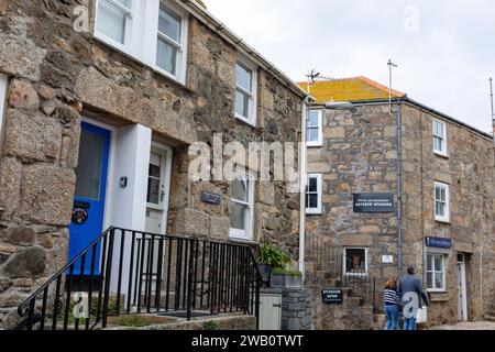 St Ives Stadtzentrum in Cornwall, Künstlerstudios und Cottages, England, Großbritannien, 2023 Stockfoto