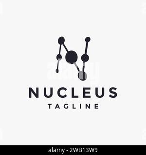 Buchstabe N für die Vektorvorlage des Nucleus-Logos auf weißem Hintergrund Stock Vektor