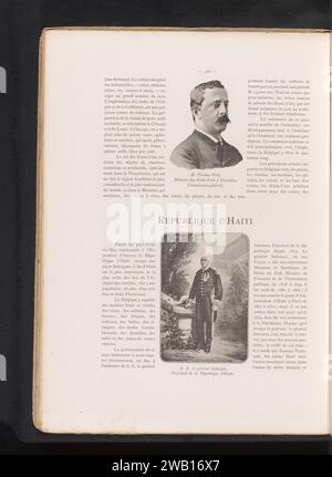 Porträt von Nicolas Fish II. Und Reproduktion eines Gemäldes eines Porträts von Lysius Salomon, Präsident von Haiti, Anonym, um 1880 - in oder vor 1885 fotomechanischen Druckpapieren historische Personen. präsident  Staatsoberhaupt der republik Stockfoto