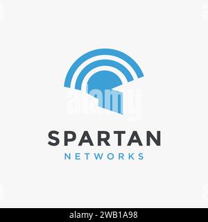 Spartan Wireless Signal Logo Symbol Vektorvorlage auf weißem Hintergrund Stock Vektor