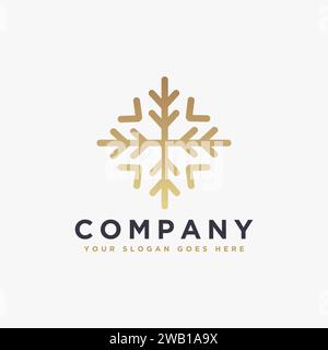 Luxuriöse Schneeflocken-Logo-Symbol-Vektorvorlage auf weißem Hintergrund Stock Vektor