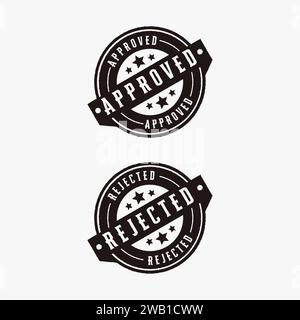 Satz von grob genehmigten und abgelehnten Stempeletiketten Siegelabzeichen Logo Vektor Stock Vektor