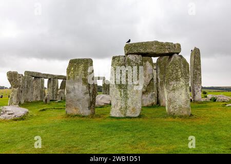 Stonehenge Steinkreis Monument auf der salisbury Ebene in Wiltshire, Herbst 2023, prähistorisches Monument und Besucherzentrum, England, Großbritannien, 2023 Stockfoto