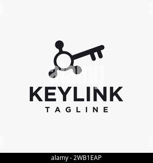 Vektorvorlage für Link- und Key-Logo-Symbole auf weißem Hintergrund Stock Vektor